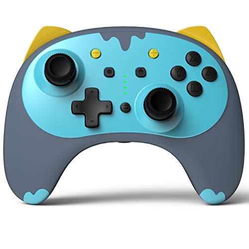 LETTON Cute Kitten Kids Switch Controller inalámbrico para Nintendo Switch con turbo, doble amortiguación, eje Gyro