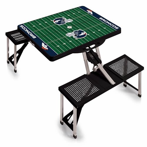 Image of PICNIC TIME NFL Picnic Table Portable Folding Table with Seats and Umbrella