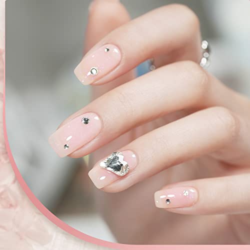 Gaoy Jelly Nude Gel Nail Polish, 16Ml Sheer Pink Glitter Gel Polish, Shimmering Translucent Color 1616 Uv Light Cure For Nail Art Diy #TOP4