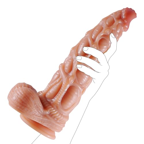 Image of ferch 13.6 Inch Realistic Girth Huge Thick Dildo, Real Skin Dual Density Silicone Monster Dildo with Strong Suction Cup for Hands-Free Play, G-spot Dildo Anal Sex Toys for Men Women
