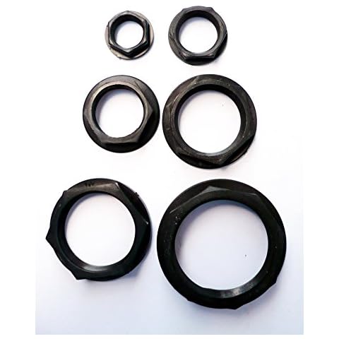 PP Hex Round Faced Flanged Back Nuts. BSP Fine Thread (1/2" BSP. PACK OF 2) Cover