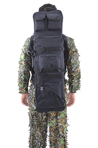 Sutekus 33 Inch Double Rifle Bag Outdoor Tactical Gun Case Integrated Pistol and Magazine Storage Backpack (3 Sizes) (85CM) - Thumbnail 3