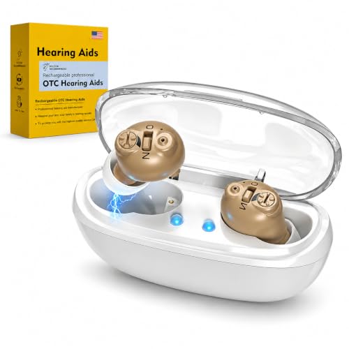 Rechargeable Hearing Aids for Seniors, 16-Channel DSP Noise Reduction Hearing Amplifier, Invisible...