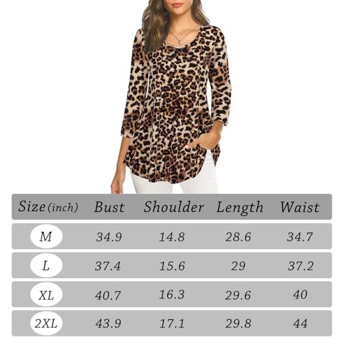 Nandashe Leopard Print Womens Tunic Tops thumb #5
