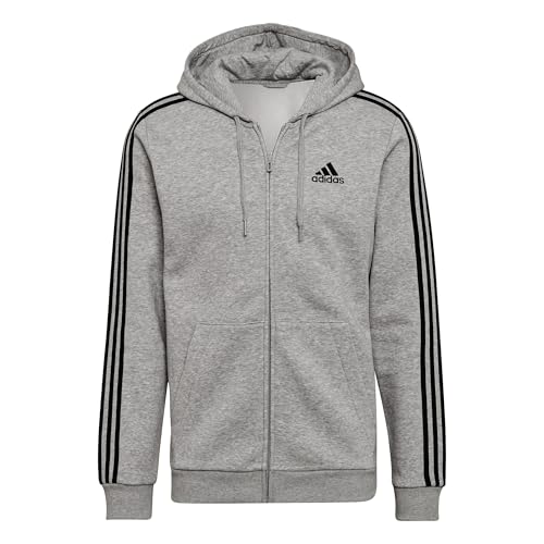 Image of adidas Men's Essentials Fleece 3-Stripes Full-Zip Hoodie, Legend Ink, Large