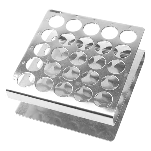 Garneck Soporte Metálico para Tubos de Ensayo de Acero Inoxidable Gradilla Forma de Z Ajustable 25 Orificios de 17 MM Soporte Resistente para Laboratorio y Almacenamiento Seguro