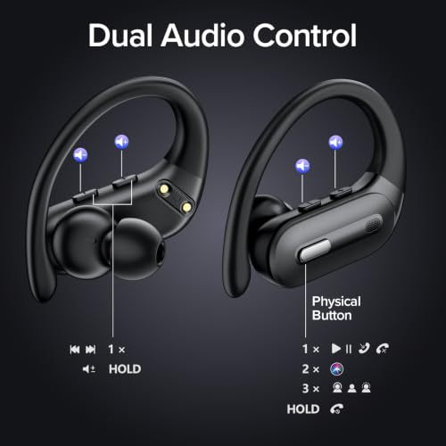 Active Noise Cancelling Ear Buds Wireless Earbuds 90 Hrs Playtime Bluetooth Headphones with Power Display Case Hi-Fi Stereo Bass Over-Ear Earphones with Waterproof ANC/Transparency for Gym/Sports - image 8