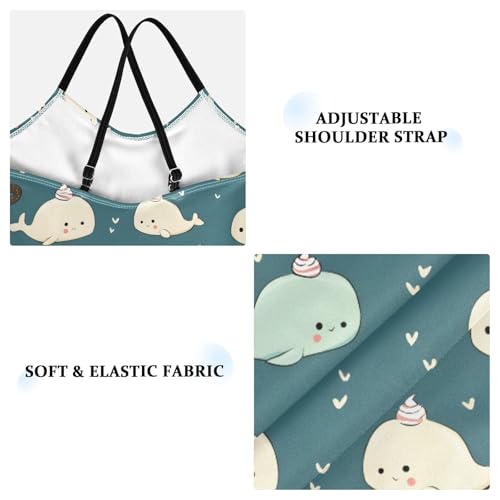 Girl's One Piece Swimsuit Blue Cute Whale Donut Beach Bathing Swimwear3