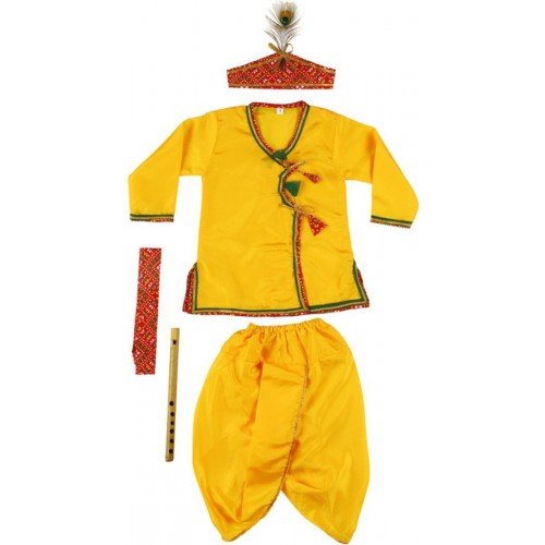 GenericKrishna Dress for Kids in Cotton Silk Clothing Set for 3 Years Old