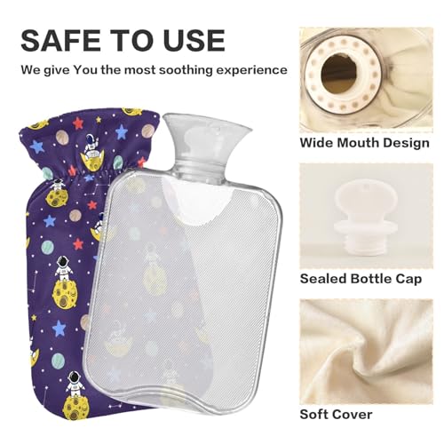 Bolsa de agua caliente de PVC hermético con funda de terciopelo de alta densidad 4