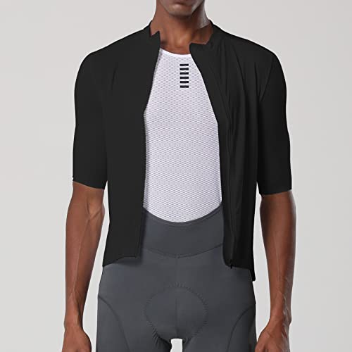 Image of YKYWBIKE Cycling Jersey Men Aero Race Fit, Road Bike Jersey Short Sleeved Moisture Wicking, Breathable,Zip Pocket,UPF50＋