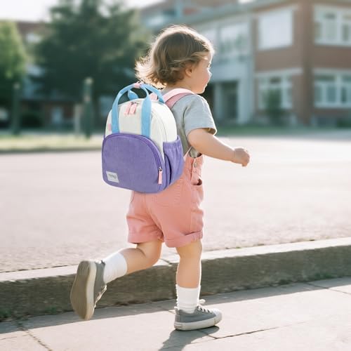 Image of Bluboon Toddler Backpack for Girls Boys 2-4 Cute 12 inch Preschool Kindergarten Backpacks Kids Daycare Bags School Travel (Purple-blue, Age 2-4 (12 inch H not Fit A4 Folder))