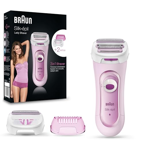 Braun Silk-épil Lady Shaver, Damenrasierer elektrisch, 3-in-1 Elektrischer Rasierer, Trimmer- und...