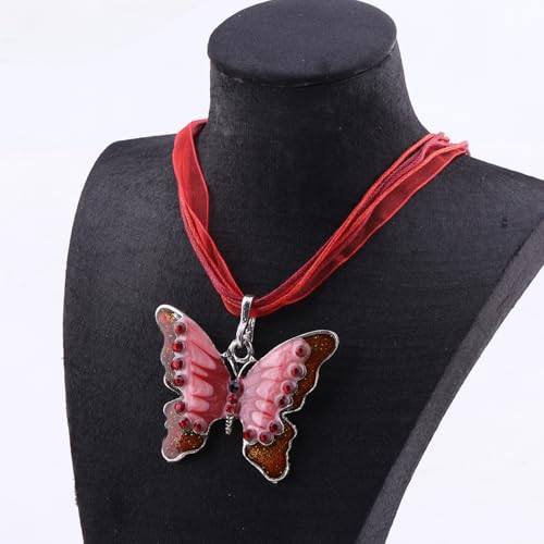 Image of FEELMEM Crystal Rhinestone Butterfly Brooch Pin Blue Color Butterfly Brooches for For Women Wedding /Banquet /Birthday Party