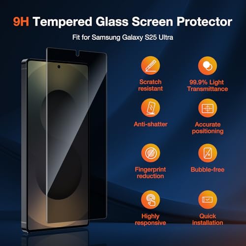 Image of KUZOOM Privacy Screen Protector for Samsung Galaxy S25 Ultra | 2 Pack