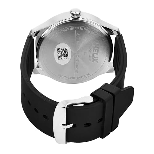 Image of Helix by Timex Analog Watch for Man with Orange Round Dial & Black Silicone Strap Band Water Resistant Men's Wrist Watches - TW043HG20