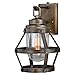 Bruges 1 Light Dusk to Dawn Bronze Industrial Cage Outdoor Wall Lantern Clear Glass