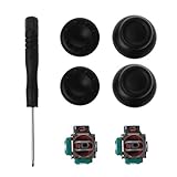  SHOTAY Módulo de Eje analógico 3D Potenciómetro Joystick Negro Palancas de Pulgar Cubierta de Silicona Destornillador Kits de Repuesto para 4 Piezas de reparación del Controlador PS4 Negro