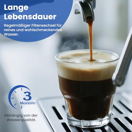 AquaStrata 4er-Pack Wasserfilter, kompatibel mit Philips Aqua Clean Filter CA6903/10/22/99, passend für Philips und Saeco Kaffeevollautomat Serien 1200/2200/3200/5400, BPA-frei, 150L, neues 2025