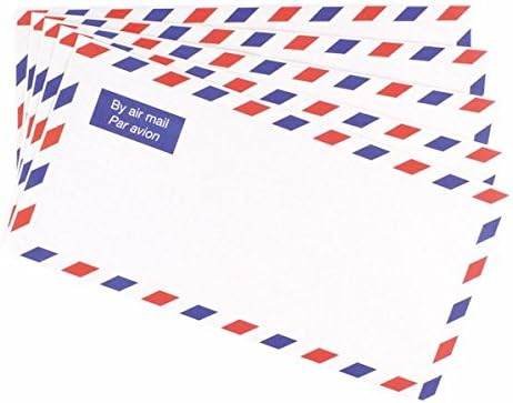 Airmail Printed Envelopes DL Size 70gsm Strong Lightweight Posting International (Pack of 50)