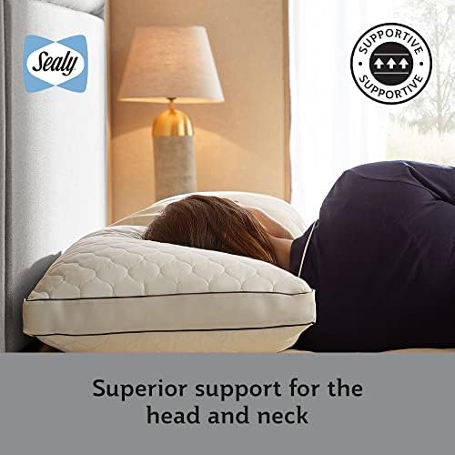 Sealy Side Sleeper Pillow - Supportive Foam Centre Pillow with Medium Firmness Ideal for Side Sleepers - Hypoallergenic, Dupont Fibres and Quilted Cotton Pack of 1 White 551151GE