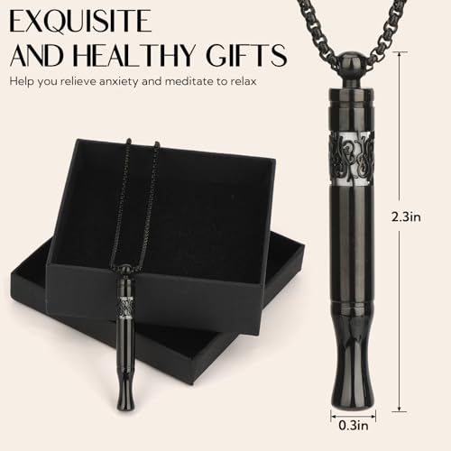 Meditation Breathing Necklace for Anxiety Relief - Stainless Steel Anxiety Necklace with Cotton Wicks - Openwork Essential Oil Necklace Fragrance Diffuser - Office Meditation Tool for Women & Men - Image 7