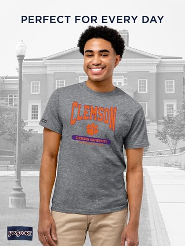 JanSport NCAA Officially Licensed Pregame Short Sleeve T Shirt for Men, Soft & Breathable Triblend Crewneck T Shirt with Graphic Detailing, Everyday University Fan Apparel - image 2