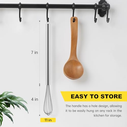 Image of NileHome Mini Whisks Stainless Steel Whisk 11 inch Kitchen Small Wisk Balloon Wire Tiny Whisks for Cooking, Whisking, Blending, Beating, Stirring