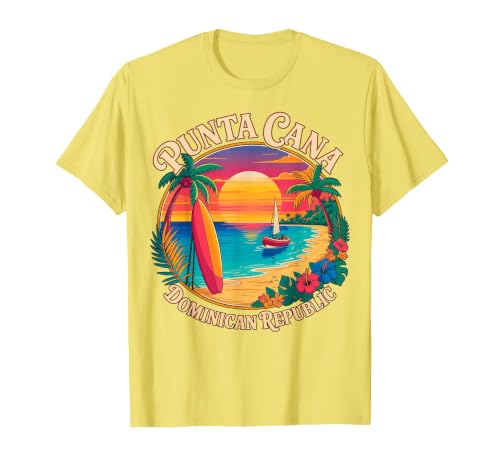 Punta Cana Dominican Republic Vacation T-Shirt, Men, Lemon Yellow, Large