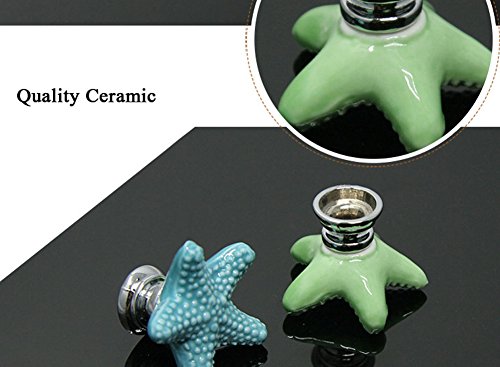 Puxadores de gaveta de cerâmica Loghot Starfish Puxadores para armário de móveis de cozinha, armário