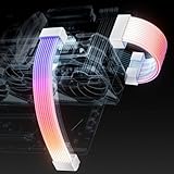 AsiaHorse ARGB Kit de cache-câble PSU Aurora RGB pour carte mère et câble PC GPU, 5 V 3 br...