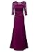 Miusol Elegante Encaje Largo Fiesta Vestido para Mujer Rojo Large