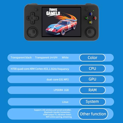 Image of RG35XX H, Anbernic Retro Handheld Gaming Console with 64GTF Card, Dual Joystick Design 3.5-inch HD Screen Lasts up to 8 Hours High-Capacity Battery for Better Experience (64G White)