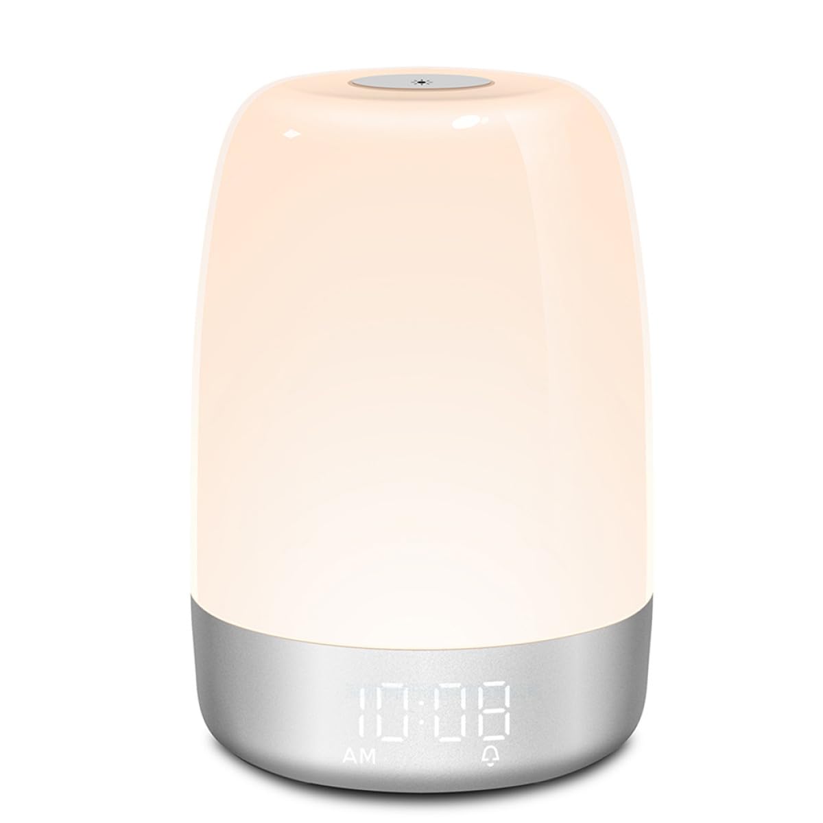 Artibetter Veilleuse de Réveil LED Tactile Mode Réveil Coloré, Minuterie Intégrée, en Abs Blanc pour Chambre à Coucher