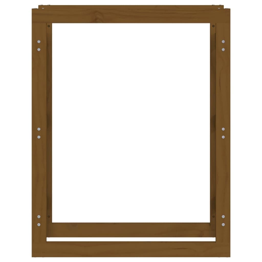 Estantería para leña, color marrón miel, de madera de pino maciza, 80 x 25 x 100 cm para leña, ayuda para apilar, almacenamiento, almacenamiento, soporte, protección en el salón, interior