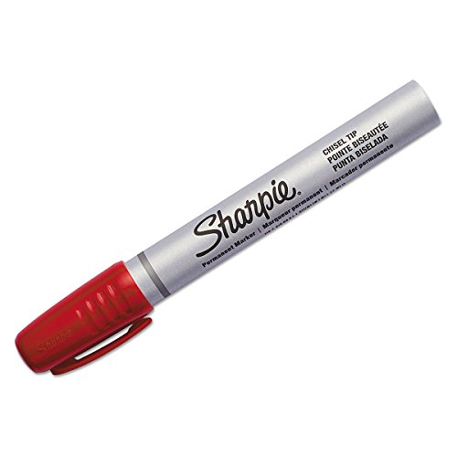 sharpie Pro Permanent Marker, Chisel Tip, Red, Open Stock, Dozen