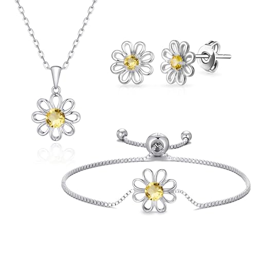 Philip Jones 3pc Daisy Bracelet Set Created with Zircondia® Crystals