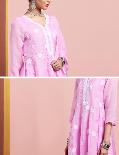 Image of Amazon Brand - Myx Women Kalidar Embroidered Kurta Set (Available in Plus Sizes)