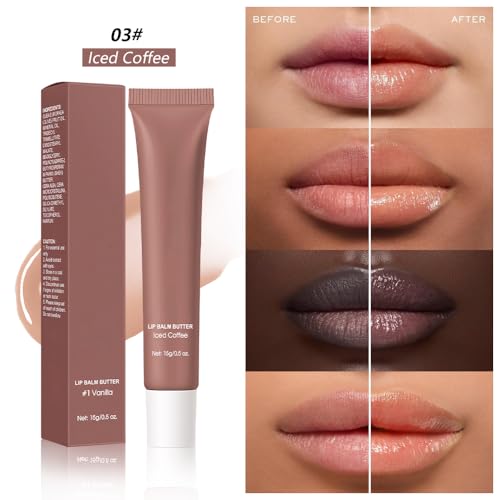 Image of FeiCuiYun Summer Lip Butter Lip Balm, Ultra-Hydrating Natural Vegan Lip Balm, Sheer-Tinted Shine & Hydration, Soothes & Softens Dry Lips Skincare, Balsamo labial hidratante #3 Iced Coffee