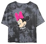 Junior's Mickey & Friends Minnie Mouse Large Portrait T-Shirt - Black/Charcoal - Small