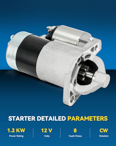 Image of PHILTOP New 17795N Starter Compatible with Mitsubishi 2000-2005 Eclipse | 1.2KW Starter for Mitsubishi, Chrysler, 2000-2005 Eclipse 3.0L, 1999-2003 Galant 3.0L, 2001-2005 Stratus, 2001-2005 Sebring