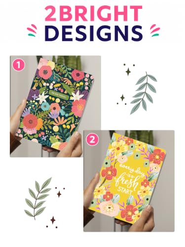 Image of DOODLE Notebook Set of 2 | A5 Undated Planner & Ruled Journal | 160 Pages Each, 12-Month Planner + 148 Ruled Pages | 80 GSM Thick Paper | Cute Notebook for School, College, Office & Gifting