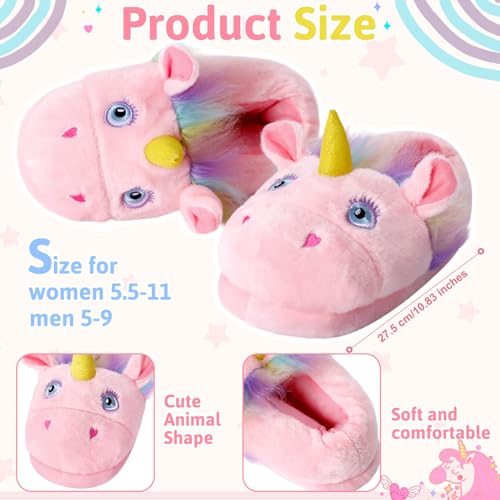 JaGely Women's Slippers 5.5-11 Size Cute Animal Soft Plush Slippers Home Warm Indoor Shoes for Women Winter Gifts3