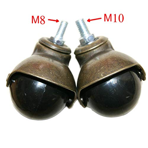Furniture Casters with Threaded Rod Mounting, Smooth Rolling Ball Caster Wheels for Office Chairs, Sofas, and Coffee Tables (M8 10 pcs)