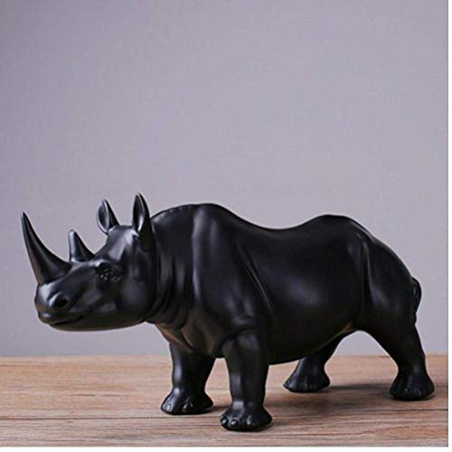 Statues de décoration de maison modernes et rhinocéros noir en résine