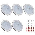 RVZONE RV Lights Interior, 5 Inch Cool White RV LED Ceiling Puck Light Dimmable 12V Camper Puck Lights 6000-6500k Transparent Frosted 4.5W LED Ceiling Dome Light for Camper Van Trailer Boat, 5-Pack