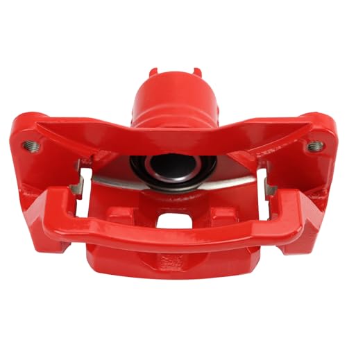 Image of TRQ Performance Rear Brake Caliper Set Painted Red Compatible with 2005-2006 Saab 9-2X 2004-2008 Subaru Forester 2004-2007 Impreza