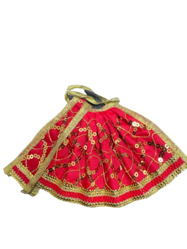 GenericAcewood Navratri Maa Lehenga Chunri for Goddess Idol Mata Dress for Radha Rani, Saraswati Devi, Durga Maa,Laxmi,Laddu Gopal Dress/poshak (Lehenga 20cm wide and Chunri 20cm long) Lord lady accessories
