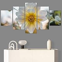 SIGNWIN 5 Panel Canvas Wall Art Bright Flowers for Home Decorations Ready to Hang - 60
