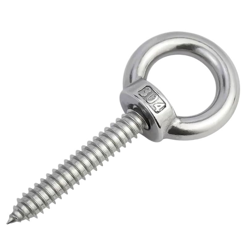 Cáncamo con tuerca, Anillo de hombro Pernos de ojo M4M5M6M8 Anillo de suspensión de acero inoxidable 304 Tornillos autorroscantes con ganchos de anillo redondo Anillo de ojo de oveja autoperforante(M8